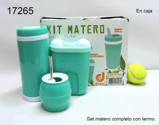 Imagen de SET MATERO COMPLETO CON TERMO EN CAJA 1.25